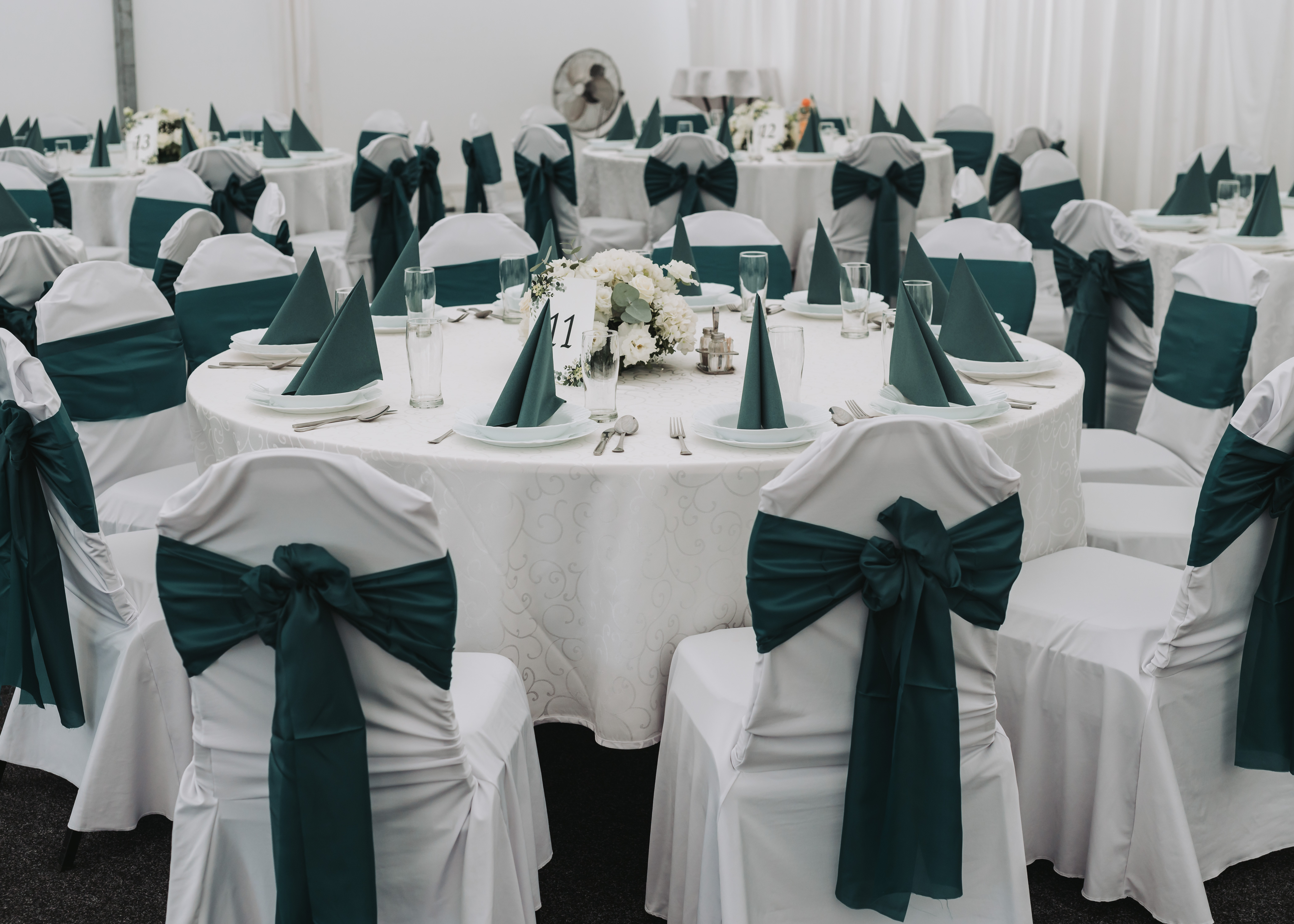 Green decor on desks