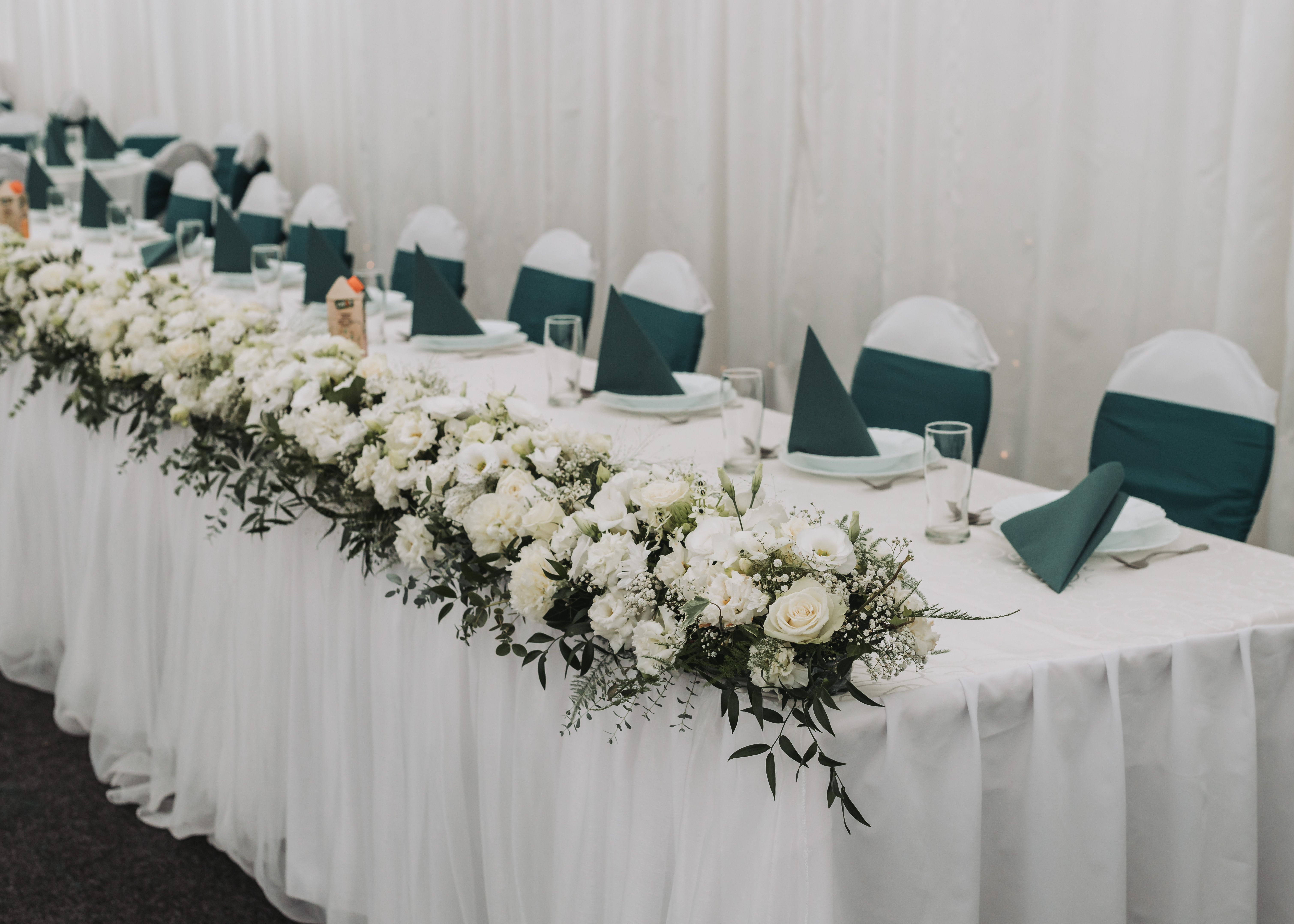 Green decor on desks