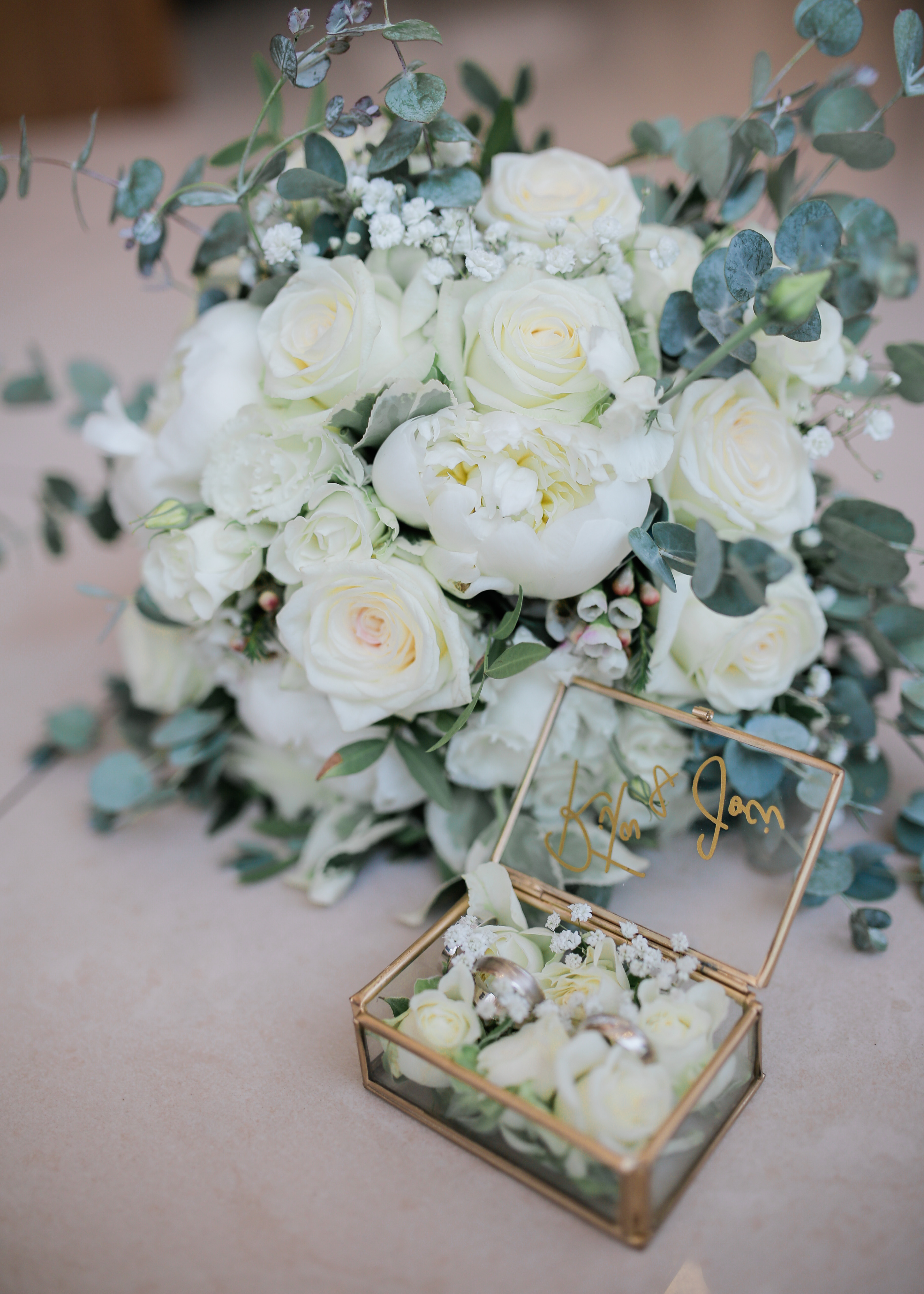 Green decor on desks