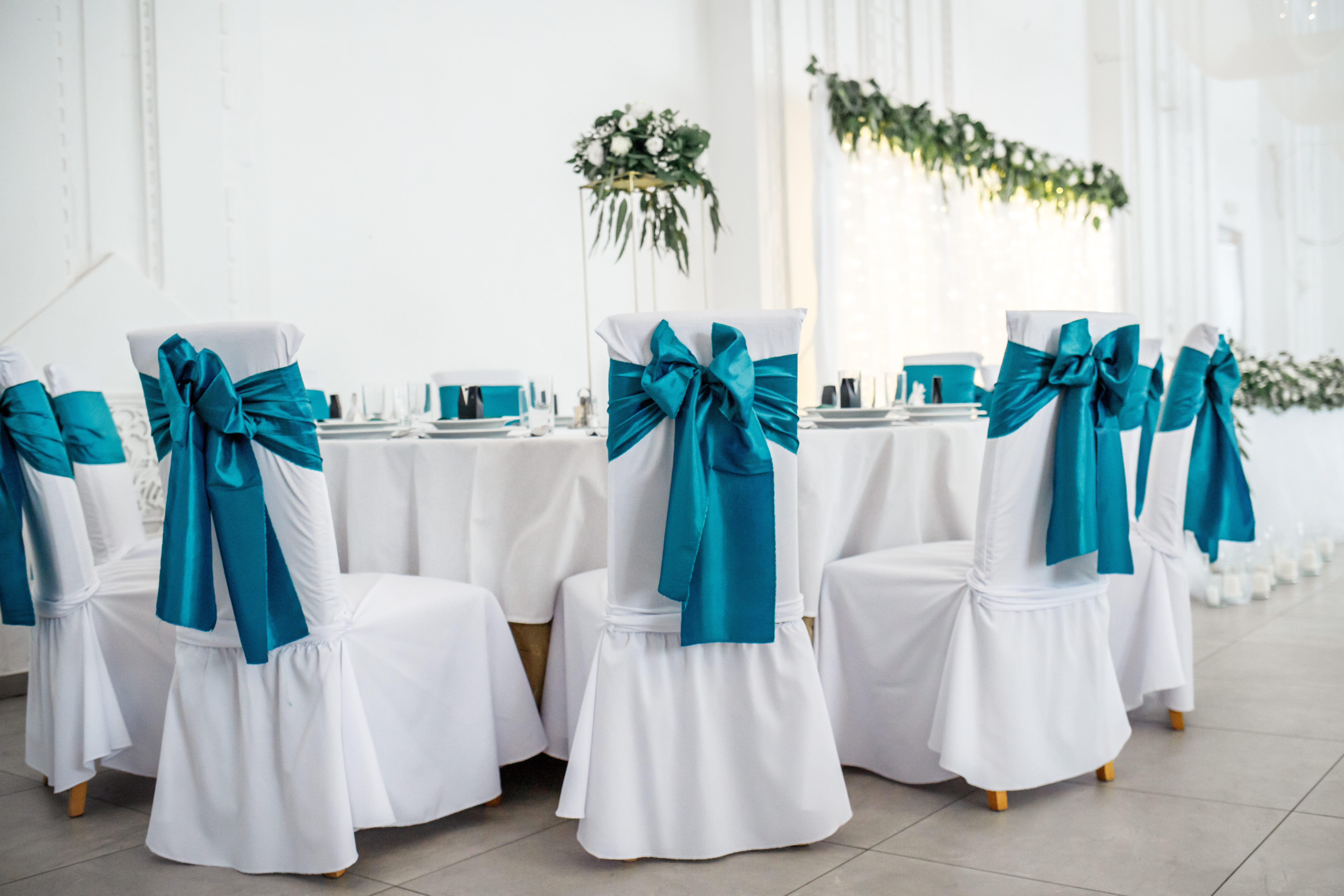 Green decor on desks